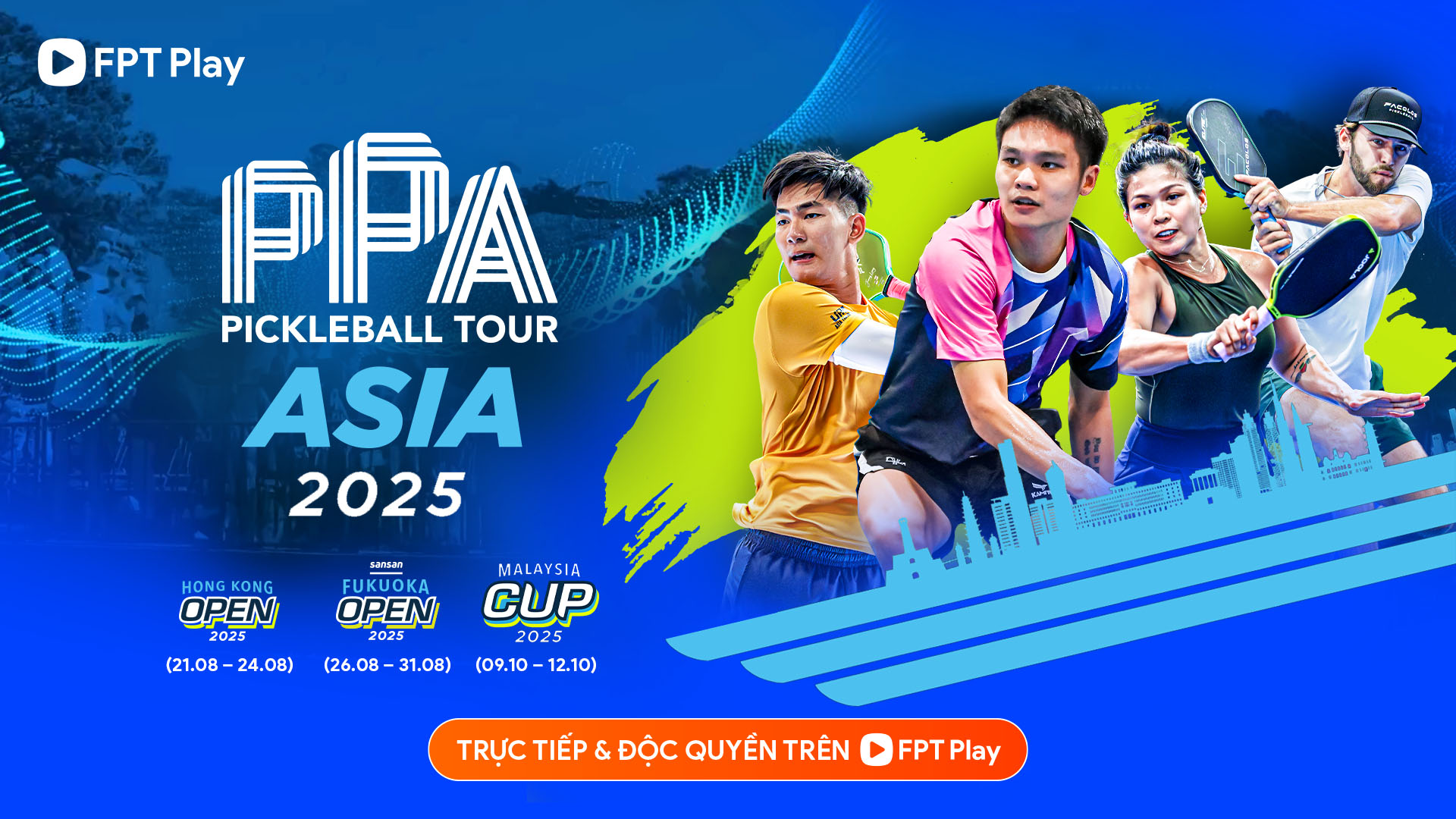 FPT Play chiếu độc quyền 3 giải lớn trong hệ thống PPA Pickleball Tour Asia 2025