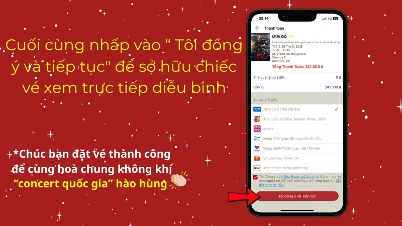 CGV phát sóng trực tiếp lễ diễu binh diễu hành