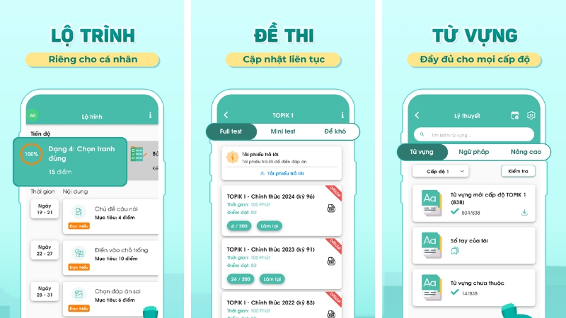 Migii TOPIK - Luyện thi, từ vựng và đề thi tiếng Hàn mới nhất