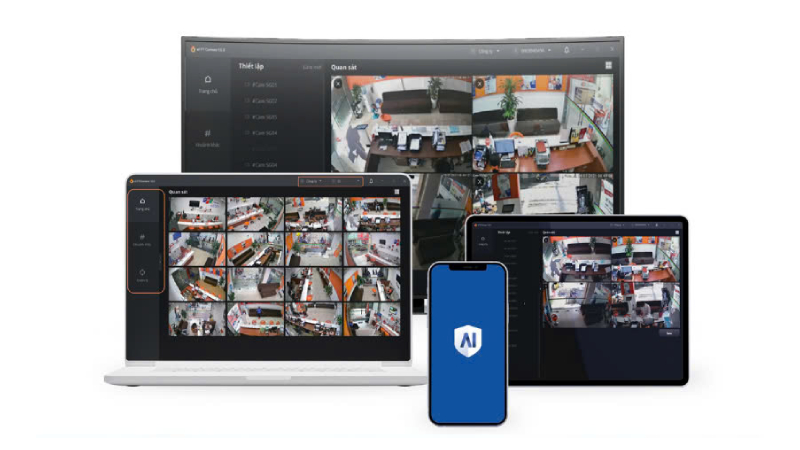 Xem video trực tiếp từ nhiều camera trên ứng dụng VMSmart