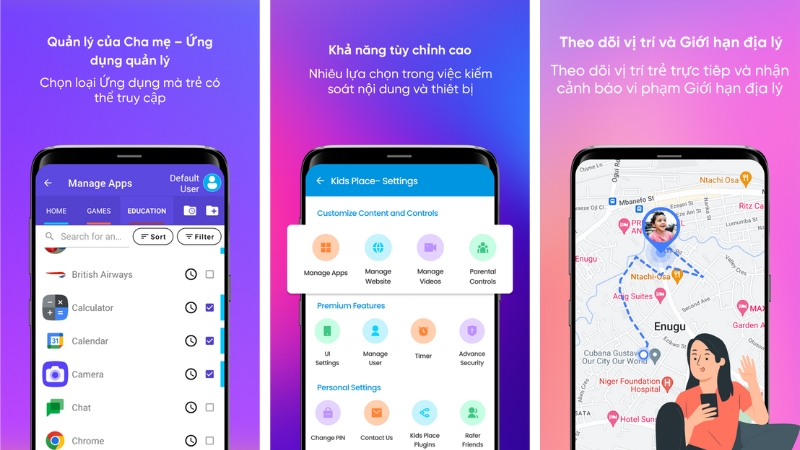 Kids Place - Ứng dụng kiểm soát, khóa ứng dụng không phù hợp cho trẻ