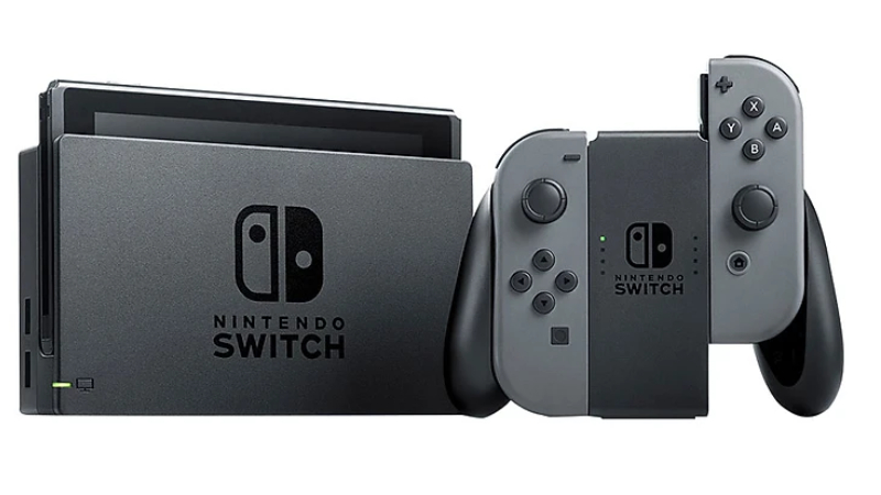 Nintendo Switch with Gray Joy‑Con có thiết kế linh hoạt, dễ dàng chuyển đổi chế độ chơi