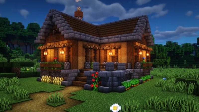 Mẫu nhà sinh tồn bằng gỗ trong Minecraft