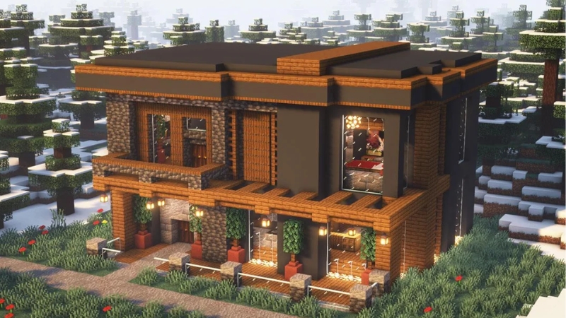 Mẫu nhà Spruce là kiểu xây nhà Minecraft được nhiều người lựa chọn