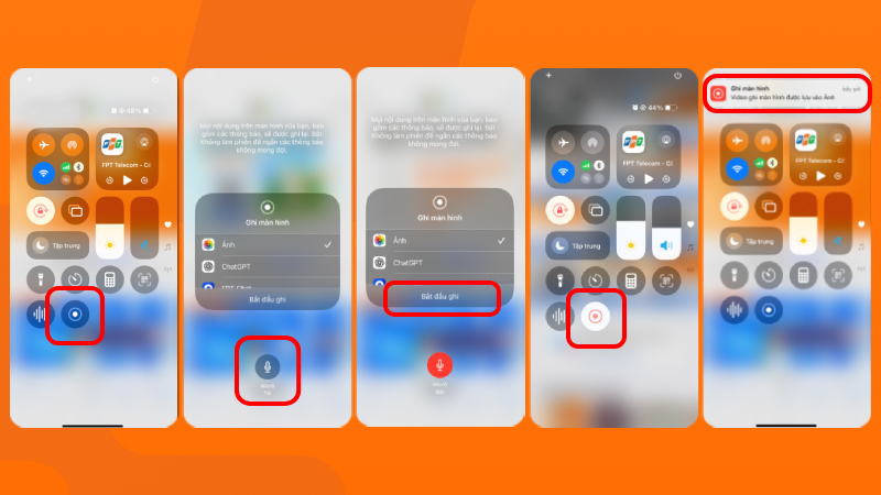 Cách ghi màn hình trên iPhone có tiếng