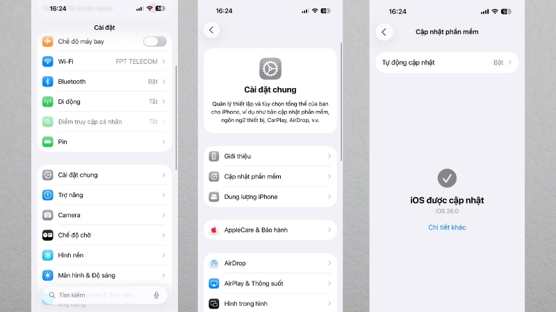 Cập nhật iOS tự động trên iPhone