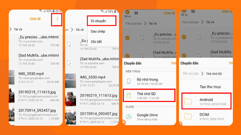 Các bước chuyển dữ liệu từ Android cũ sang Android mới bằng thẻ SD