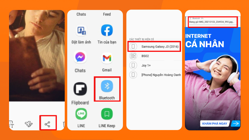 Cách chia sẻ hình ảnh bằng Bluetooth từ Android sang Android