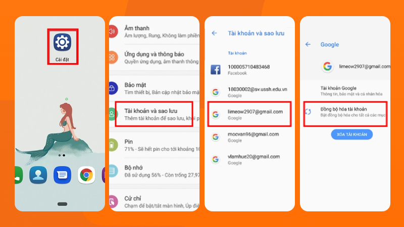 Cách chuyển dữ liệu từ Android sang Android bằng tài khoản Google