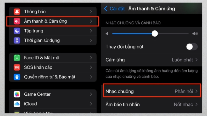 Cài đặt nhạc chuông