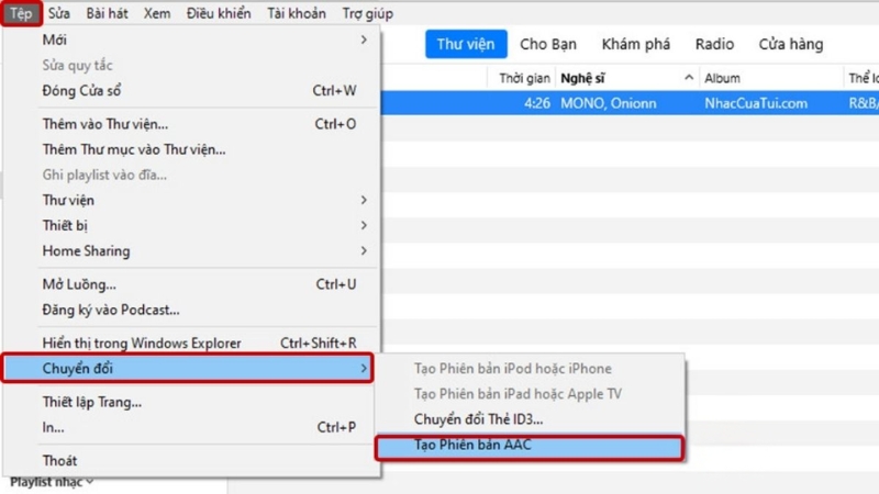 Tạo phiên bản AAC