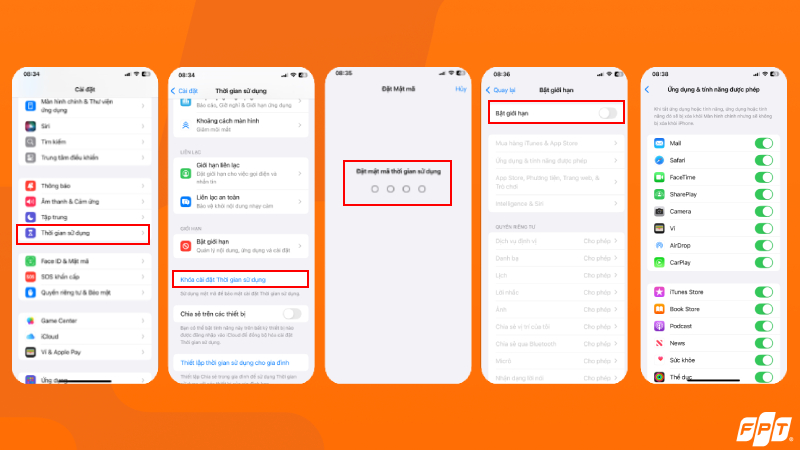 Khóa ứng dụng trên iPhone bằng tính năng Restriction trên iOS 12 trở lên
