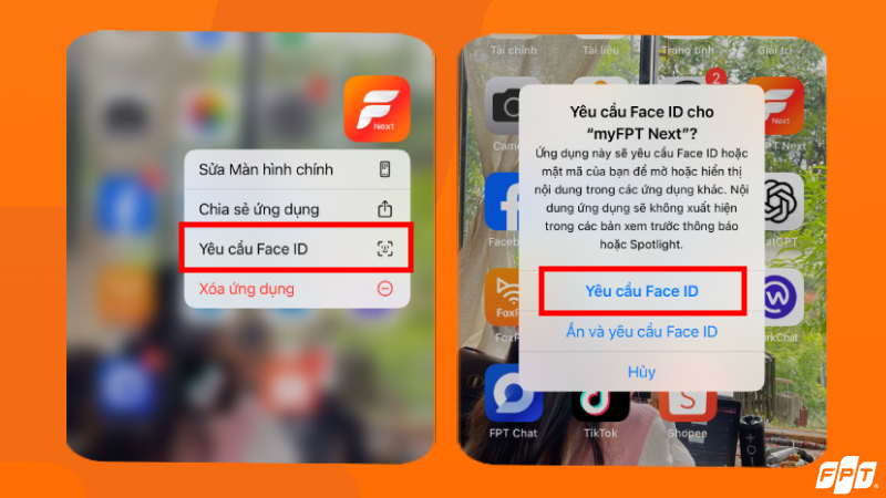 Cách đặt mật khẩu ứng dụng trên iPhone bằng Face ID
