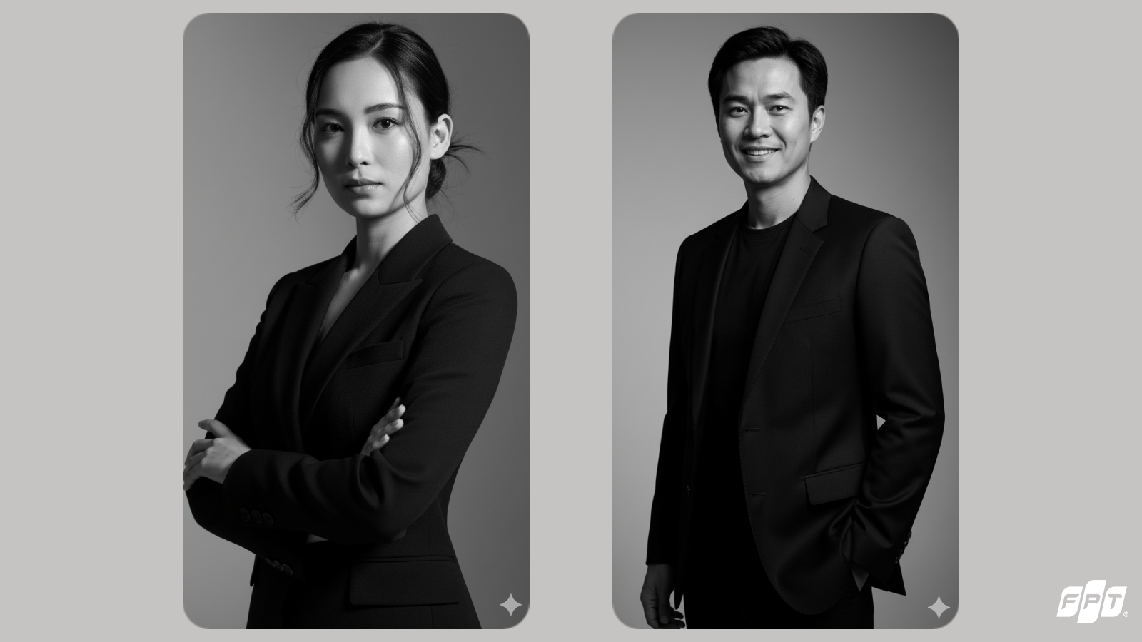 Mẫu ảnh profile trắng đen tạo bằng Gemini
