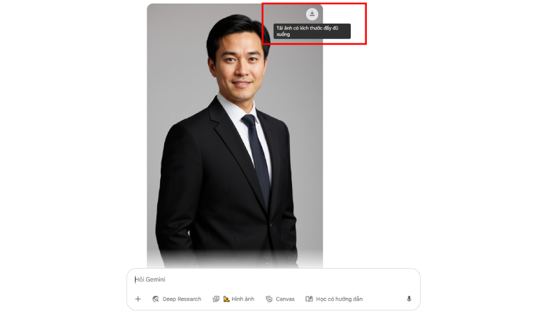 Lưu ảnh profile tạo bằng Gemini về thiết bị