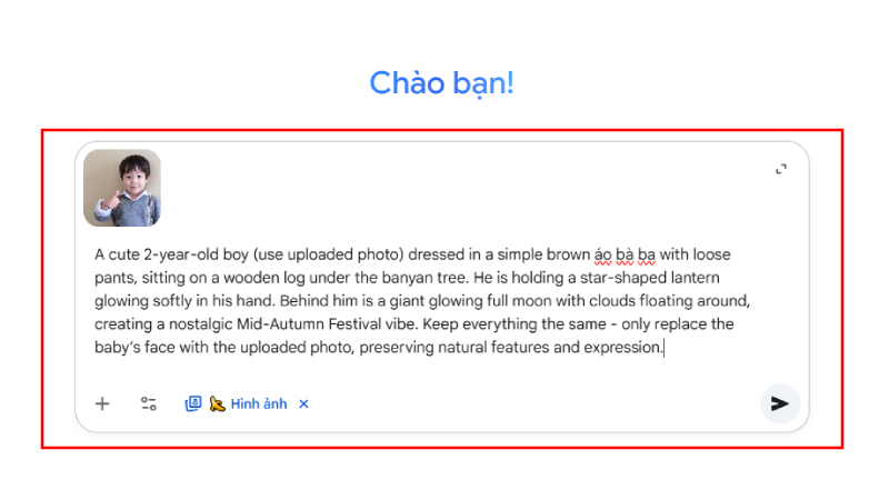 Nhập câu lệnh dùng AI tạo hình ảnh Trung thu