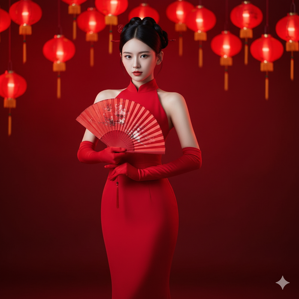 Ghép ảnh AI cô gái xinh đẹp, quyến rũ đón Tết Trung thu