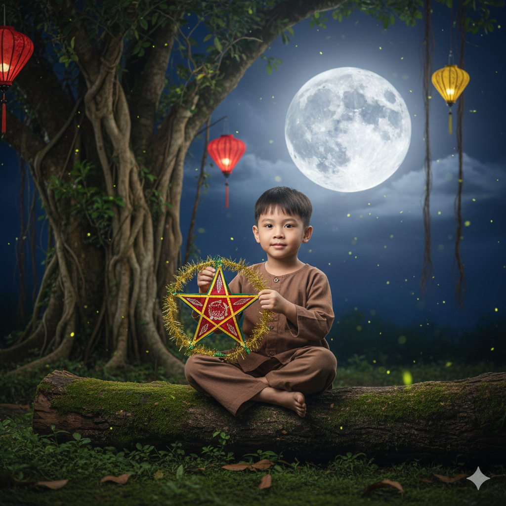 Ghép ảnh em bé thành chú cuội đáng yêu