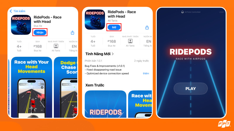 Hướng dẫn cách tải game RidePods - Race with Head
