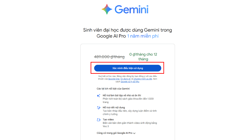 Nhấp chọn kiểm tra điều kiện sử dụng