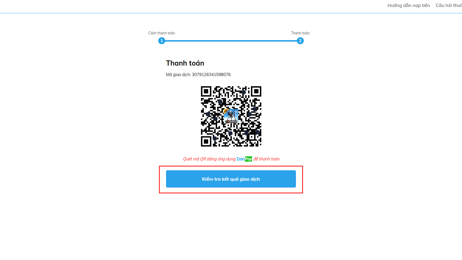 Quét mã QR hiển thị trên màn hình bằng app ZaloPay để thanh toán