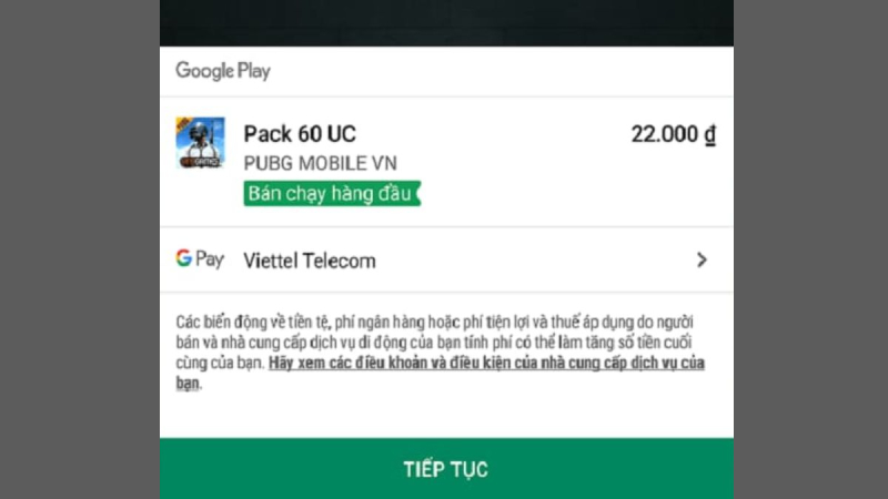 Hướng dẫn cách nạp UC PUBG bằng Google Play