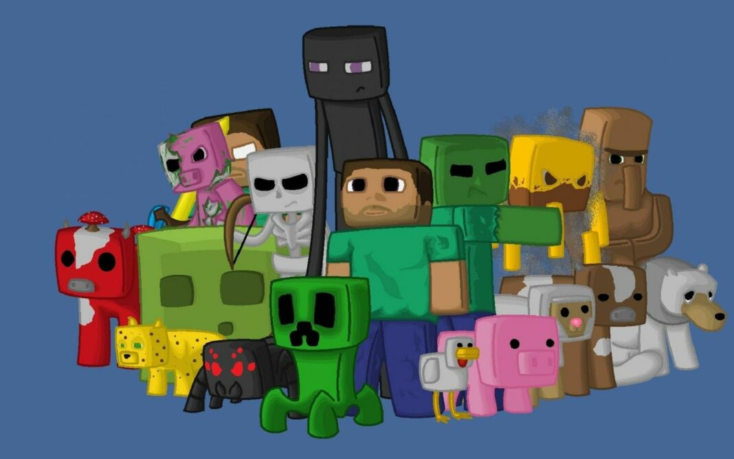 Hình nền Minecraft gia đình mob cực đáng yêu
