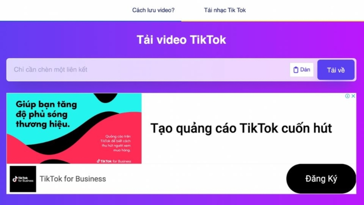 Truy cập vào trang web SSSTik.io