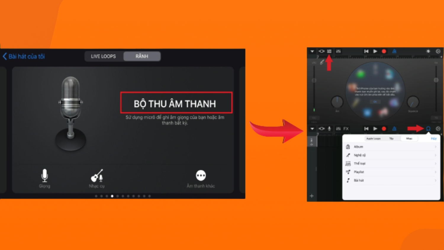 Mở ứng dụng GarageBand, chọn