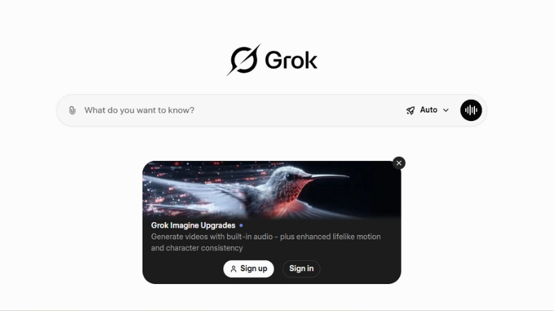 Truy cập vào website Grok AI