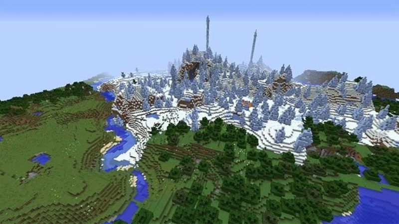 Seed Minecraft đảo băng thử thách kỹ năng sinh tồn của người chơi