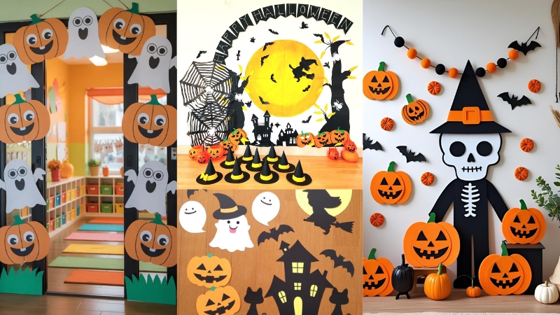 Một số mẫu trang trí Halloween trong lớp học