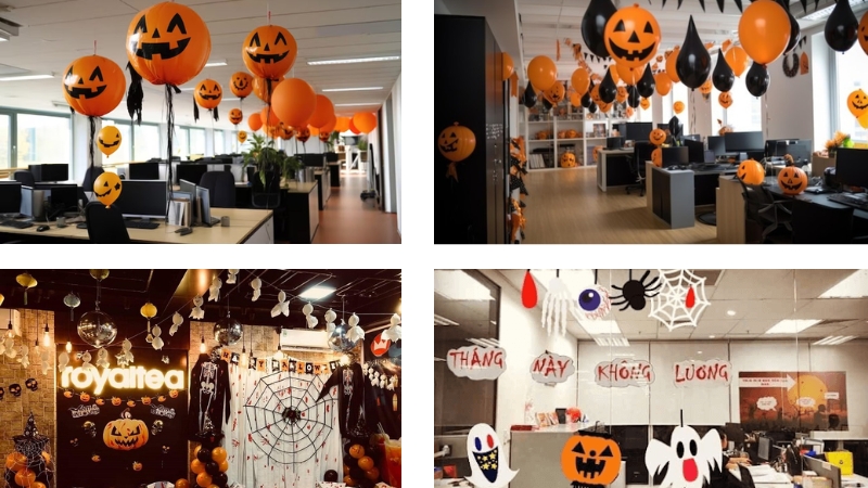 Một số mẫu trang trí văn phòng, công ty Halloween
