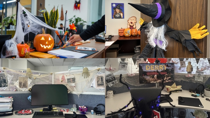 Trang trí bàn làm việc dịp Halloween