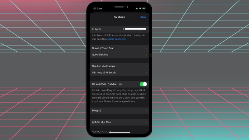 Tùy chọn Vùng/Quốc gia