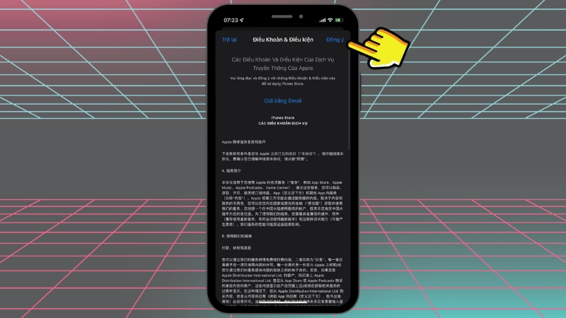 Đọc và đồng ý với các điều khoản