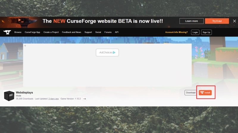 Cài đặt Minecraft Forge