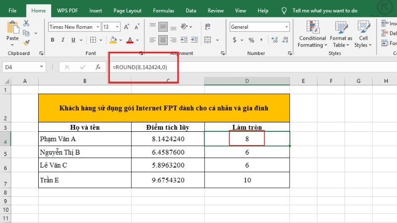 Trường hợp Num_digits = 0