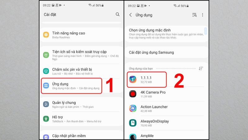 Dùng thanh tìm kiếm để mở ứng dụng bị ẩn