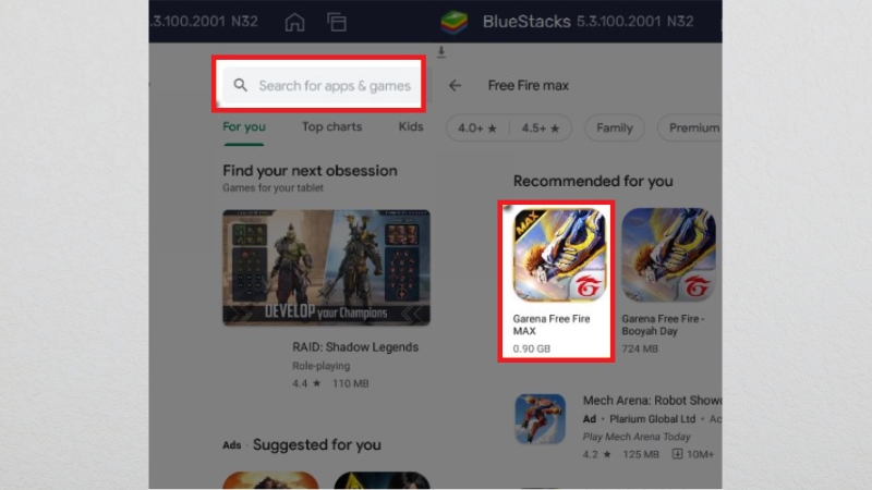 Tìm kiếm game Free Fire MAX