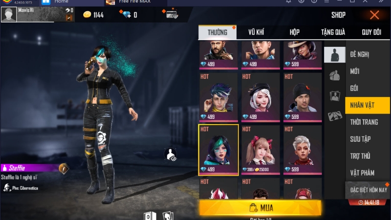 Free Fire MAX có hơn 50 nhân vật