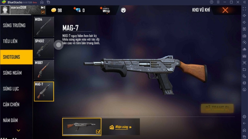 Hệ thống vũ khí đa dạng của Free Fire MAX
