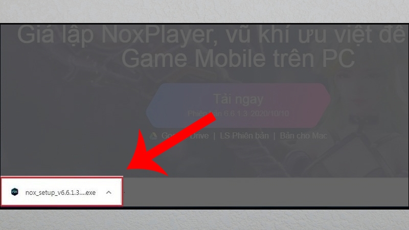 Mở tệp vừa tải xong