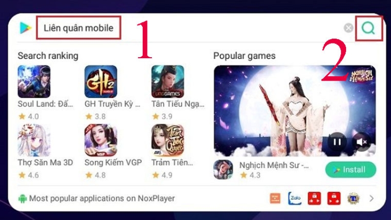 Tìm kiếm game Liên Quân Mobile