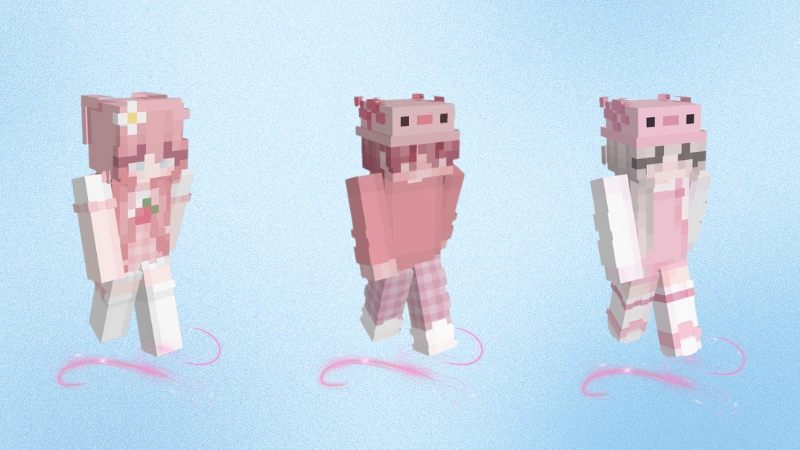 Skin Minecraft nữ màu hồng cực xinh 1