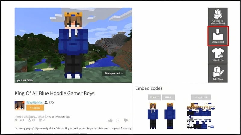 Tải xuống bằng cách bấm Download