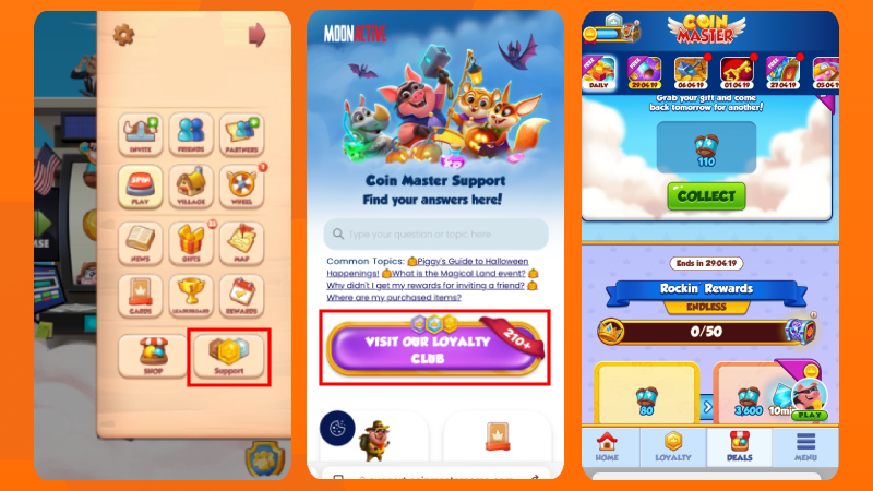 Nhận thưởng Code Coin Master từ Loyalty Club