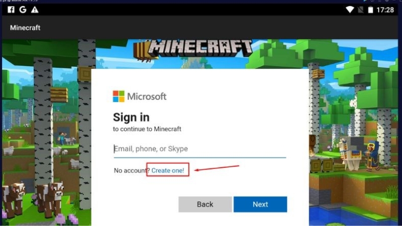 Tiến hành tạo tài khoản mới