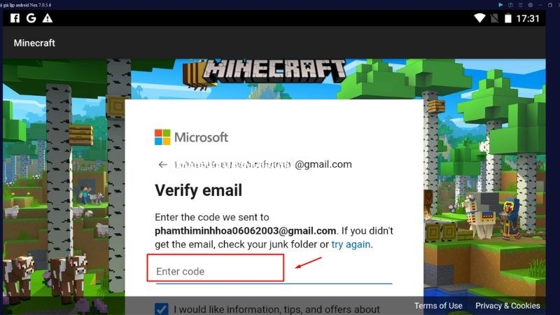 Điền mã xác thực