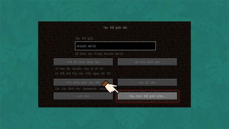 Thực hiện tùy chọn thế giới khác
